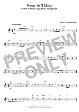 Johann Sebastian Bach: Minuet In G