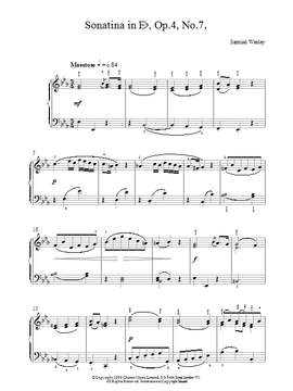 Samuel Wesley: Sonatina Op4 No7