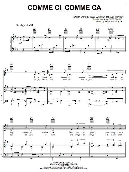 Andy Williams: Comme Ci, Comme Ca