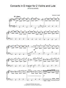 Antonio Vivaldi: Concerto in D major for 2 Violins and Lute (third movement)