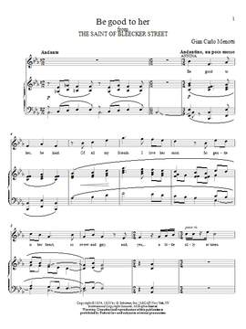 Gian Carlo Menotti: Be Good To Her