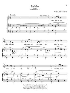 Gian Carlo Menotti: Lullaby