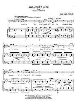 Gian Carlo Menotti: The Bride's Song