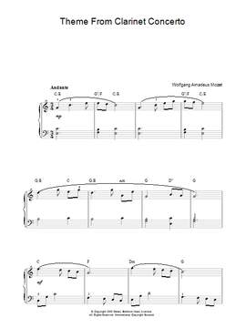 Wolfgang Amadeus Mozart: Slow Movement Theme from Clarinet Concerto