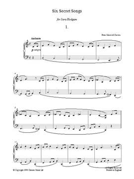 Peter Maxwell Davies: Six Secret Songs, No.1, Andante