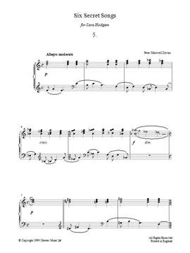 Peter Maxwell Davies: Six Secret Songs, No.5, Allegro Moderato