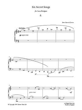 Peter Maxwell Davies: Six Secret Songs, No.6, Andante