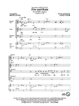 James Taylor: Fire And Rain (arr. Phillip Lawson)
