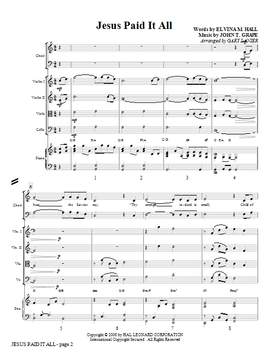 Gary Lanier: Jesus Paid It All - Full Score
