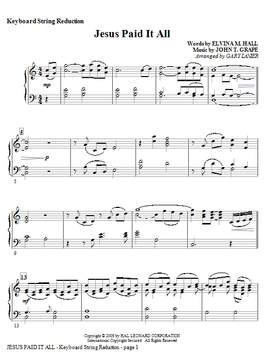 Gary Lanier: Jesus Paid It All - Keyboard String Reduction