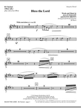 BJ Davis: Bless The Lord - Bb Clarinet (sub. Oboe)