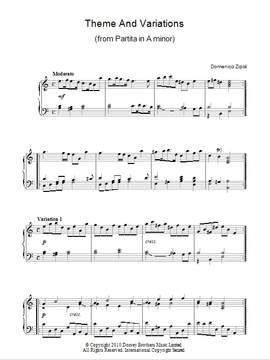 Domenico Zipoli: Theme And Variations From Partita In A Minor