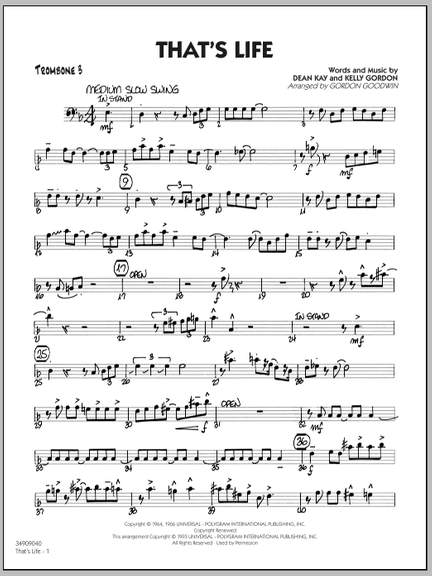 Gordon Goodwin: That's Life - Trombone 3