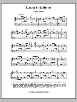 Antonio Baciero: Sonata En Si Bemol