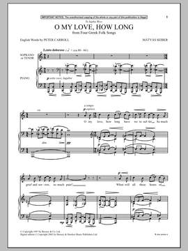 Mátyás Seiber: O My Love, How Long (from Four Greek Folk Songs)