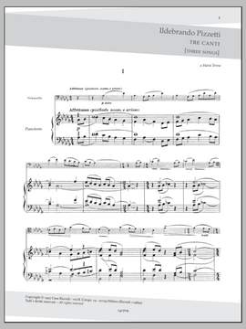 Ildebrando Pizzetti: Tre Canti - Piano Accompaniment