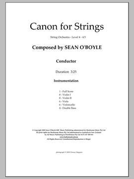 Sean O'Boyle: Canon for Strings - Score