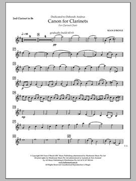 Sean O'Boyle: Canon For Clarinets - Bb Clarinet 2