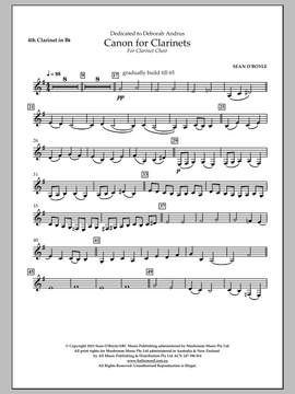 Sean O'Boyle: Canon For Clarinets - Bb Clarinet 4
