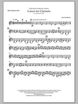 Sean O'Boyle: Canon For Clarinets - Eb Alto Clarinet