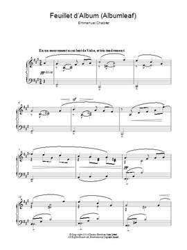 Emmanuel Chabrier: Feuillet D'album