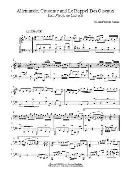 Jean-Philippe Rameau: Allemande, Courante and 'Le Rappel Des Oiseaux' From Pieces De Clavecin