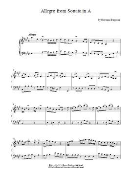 Giovanni Battista Pergolesi: Allegro (Harpsichord Sonata In A Major)