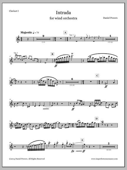 Daniel Powers: Intrada - Clarinet