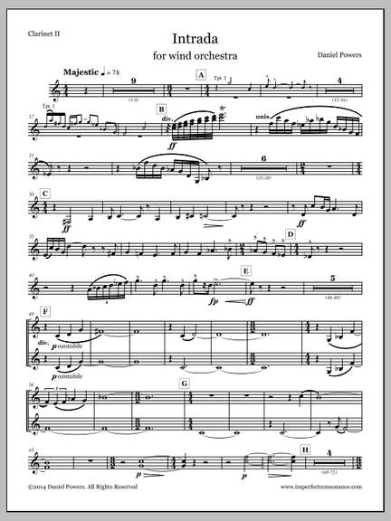 Daniel Powers: Intrada - Clarinet