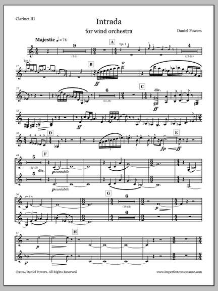 Daniel Powers: Intrada - Clarinet