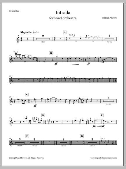 Daniel Powers: Intrada - Tenor Saxophone