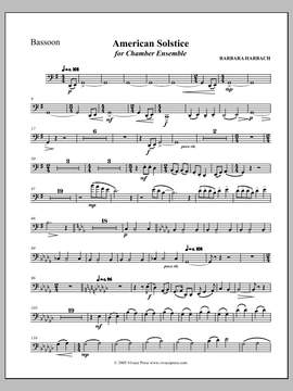 Barbara Harbach: American Solstice for Mixed Ensemble - Bassoon