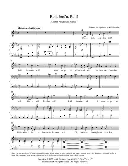 Hall Johnson: Roll, Jordan Roll (E-flat)
