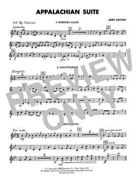John Kinyon: Appalachian Suite - 3rd Bb Clarinet