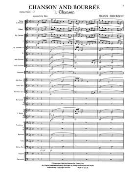 Frank Erickson: Chanson And Bourree - Full Score