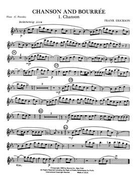 Frank Erickson: Chanson And Bourree - Flute (C Piccolo)