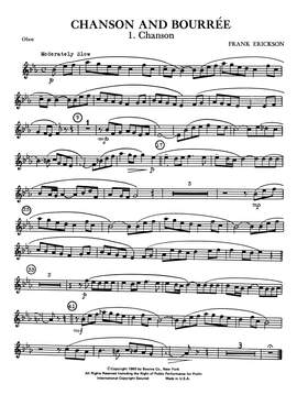 Frank Erickson: Chanson And Bourree - Oboe
