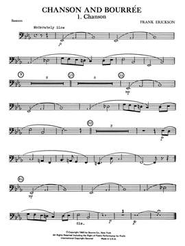 Frank Erickson: Chanson And Bourree - Bassoon