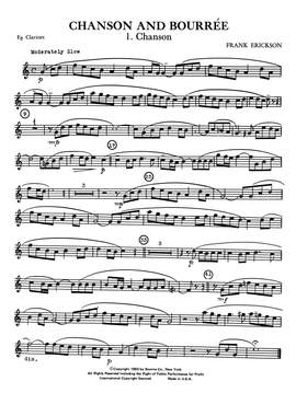 Frank Erickson: Chanson And Bourree - Eb Clarinet