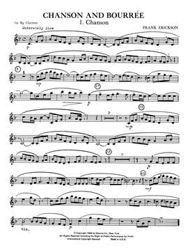 Frank Erickson: Chanson And Bourree - 1st Bb Clarinet