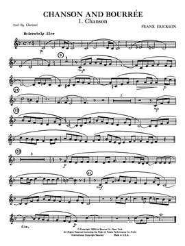 Frank Erickson: Chanson And Bourree - 2nd Bb Clarinet