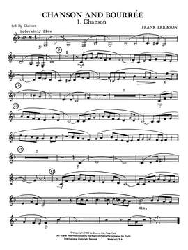 Frank Erickson: Chanson And Bourree - 3rd Bb Clarinet