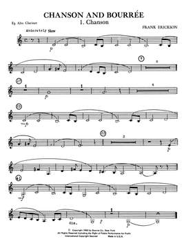 Frank Erickson: Chanson And Bourree - Eb Alto Clarinet