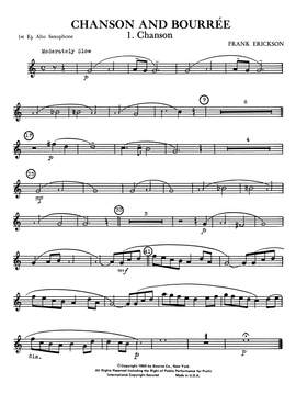 Frank Erickson: Chanson And Bourree - Eb Alto Sax 1