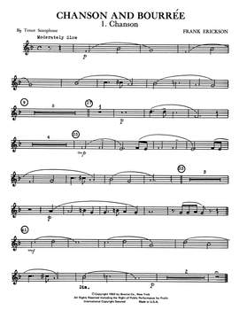 Frank Erickson: Chanson And Bourree - Bb Tenor Sax