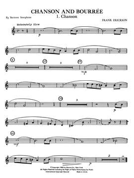 Frank Erickson: Chanson And Bourree - Eb Baritone Sax