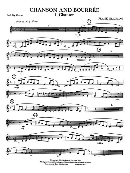 Frank Erickson: Chanson And Bourree - 2nd Bb Cornet