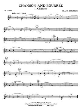 Frank Erickson: Chanson And Bourree - 1st F Horn