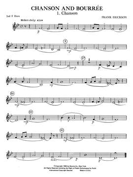 Frank Erickson: Chanson And Bourree - 2nd F Horn