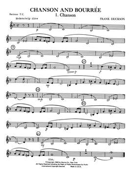 Frank Erickson: Chanson And Bourree - Baritone T.C.